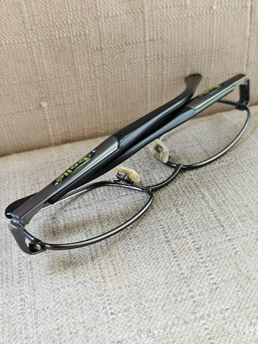 Vintage Bolle Eyeglasses Frame Gunmetal Tone Eyewear Glasses Made in Italy